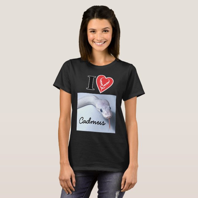 Customizable "I (Ball Python Heart) [YOUR SNAKE]" T-Shirt (Front Full)