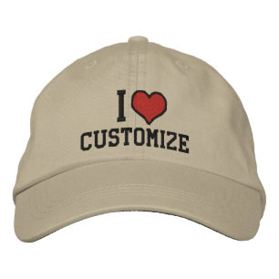 Customizable I Heart Embroidered Hat