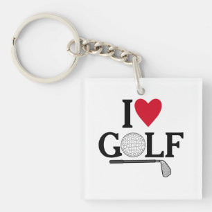 Customizable I love Golf Balls Keychain