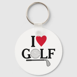 Customizable I love Golf Balls Keychain