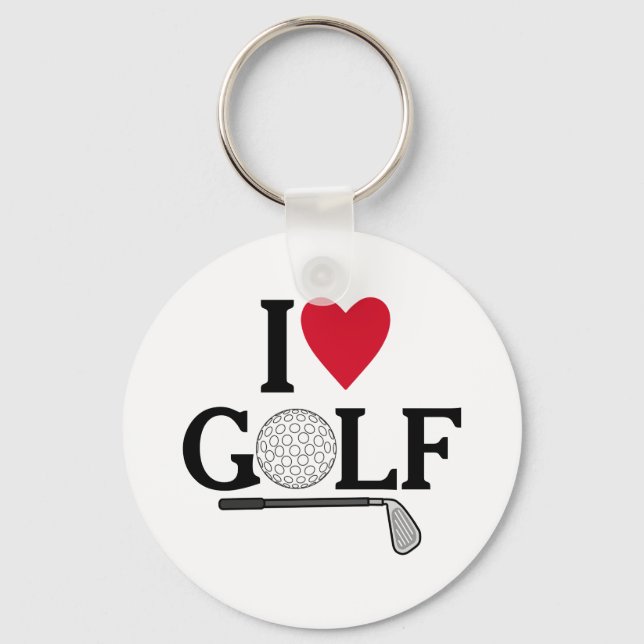Customizable I love Golf Balls Keychain (Front)