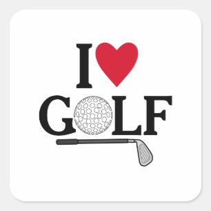 Customizable I love Golf Balls Square Sticker
