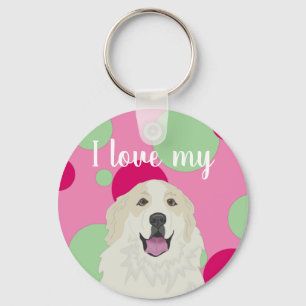 Customizable I love my Great Pyrenees Keychain