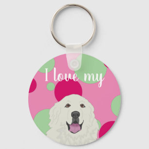 Customizable I love my Great Pyrenees  Keychain