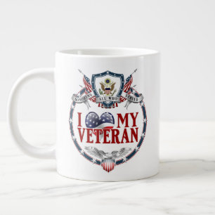 Customizable I Luv My Veteran 20oz Large Coffee Mug
