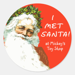 Customizable I MET SANTA Stickers