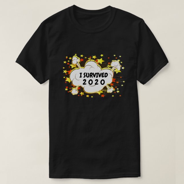 Customizable I survived 20xx explosion colourful T-Shirt (Design Front)