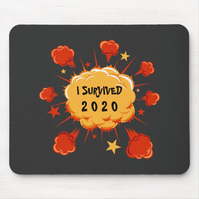 Customizable I survived 20xx explosion orange red Mouse Pad (Front)