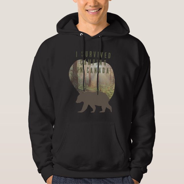 Customizable I survived camping in Canada Hoodie (Front)