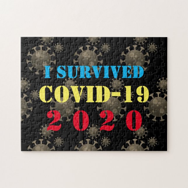 Customizable I survived COVID-19 2020 Jigsaw Puzzle (Horizontal)