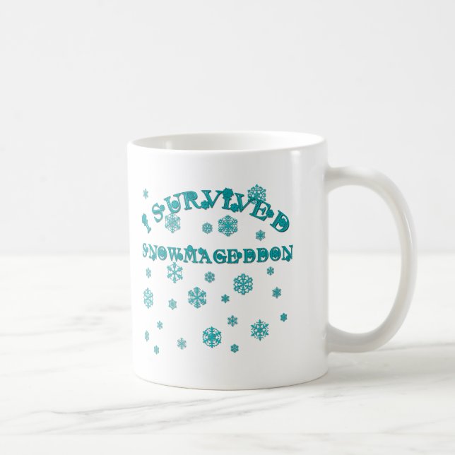 Customizable I SURVIVED SNOWMAGEDDON Coffee Mug (Right)