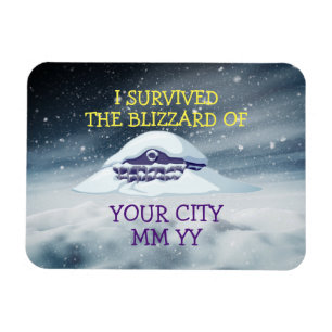 Customizable I survived the blizzard Magnet