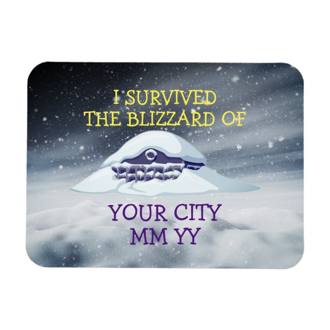 Customizable I survived the blizzard Magnet (Horizontal)