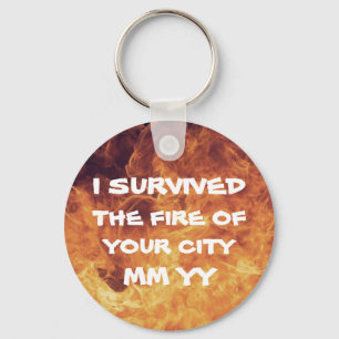 Customizable I survived the fire Keychain
