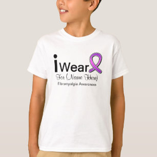 Customizable I Wear a Fibromyalgia Ribbon T-Shirt