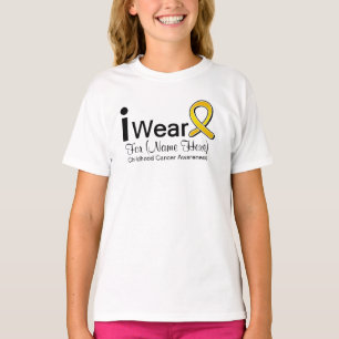 Customizable I Wear Childhood Cancer Ribbon T-Shirt