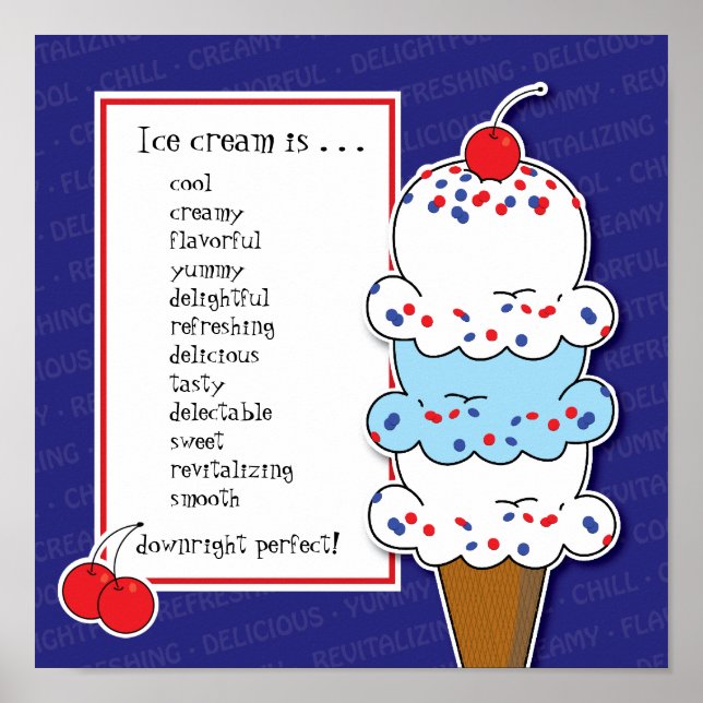 Customizable Ice Cream Cone Poster (Front)