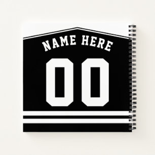 Customizable Ice Hockey Black Jersey Notebook