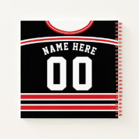 Customizable Ice Hockey Black & Red Jersey