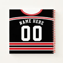 Customizable Ice Hockey Black & Red Jersey