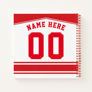 Customizable Ice Hockey Jersey Notebook
