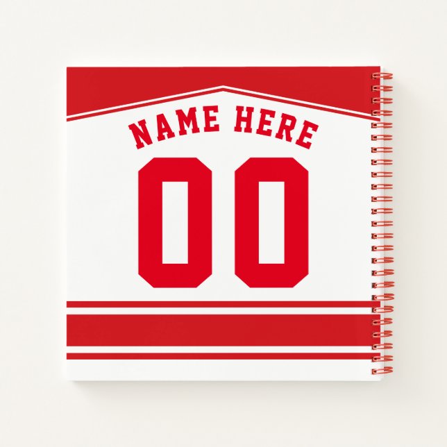 Customizable Ice Hockey Jersey Notebook (Back)