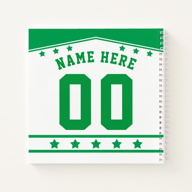 Customizable Ice Hockey Jersey Notebook (Back)