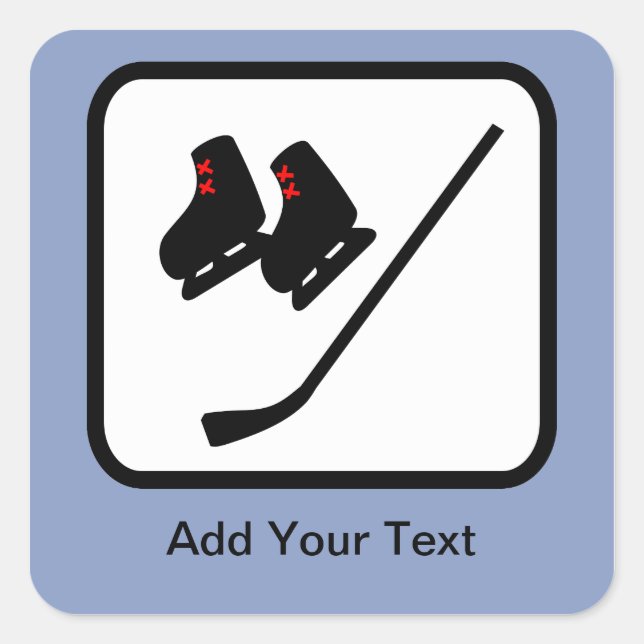 Customizable Ice Hockey Logo Square Sticker (Front)