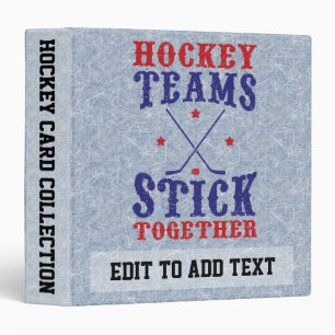 Customizable Ice Hockey Teams Ring Binder