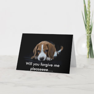 Customizable I'm Sorry Card Cute Beagle Puppy