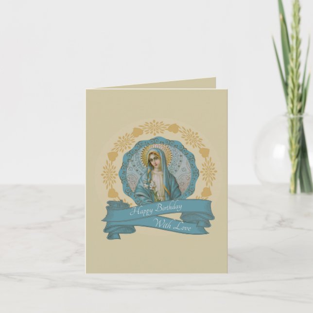 Customizable Immaculate Heart of Mary Card (Front)