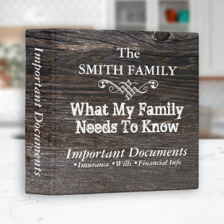 Customizable•Important Emergency Documents Binder