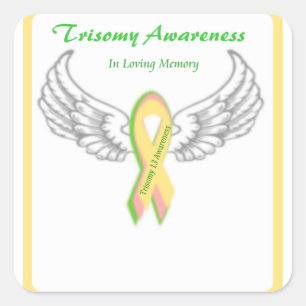 Customizable In Loving Memory Trisomy 13 Square Sticker