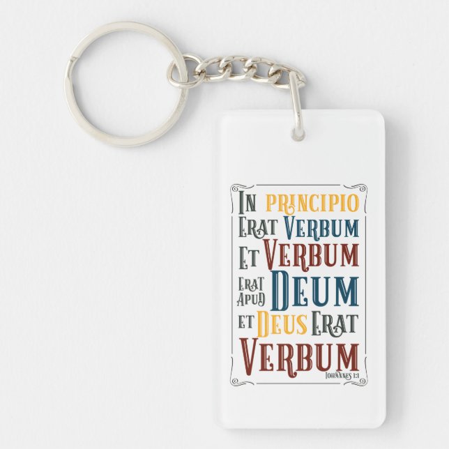 CUSTOMIZABLE In Principio Erat Verbum Keychain (Front)