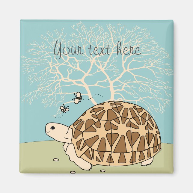 Customizable Indian Star Tortoise Magnet (Front)