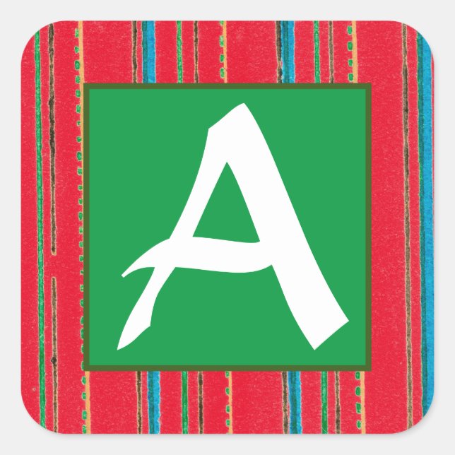 CUSTOMIZABLE INITIAL CHRISTMAS STICKER (Front)