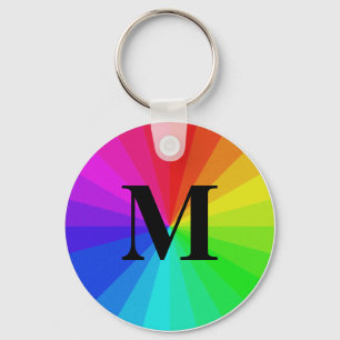 Customizable Initial Colour Wheel Keychain