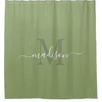 Customizable Initial & Name Deep Sage Green