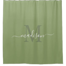 Customizable Initial & Name Deep Sage Green