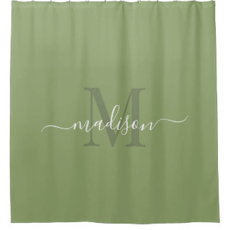 Customizable Initial & Name Deep Sage Green