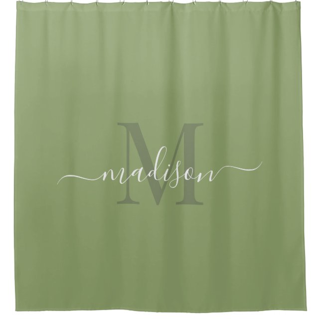 Customizable Initial & Name Deep Sage Green (Front)