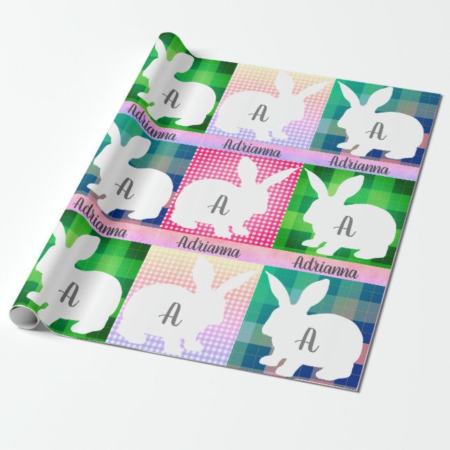 Customizable Initial/Name Easter Wrapping Paper (Unrolled)