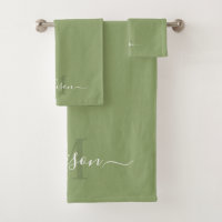 Customizable Initial & Name with Light Sage Green