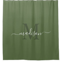 Customizable Initial & Name with Loden Green