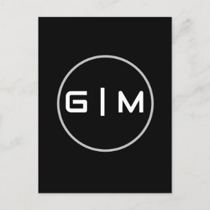 Customizable initials name postcard