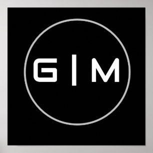 Customizable initials name poster