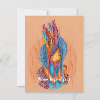 Customizable Inspirational card-Bloom Beyond Fear  Postcard