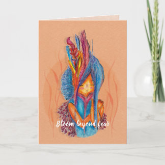Customizable Inspirational card-Bloom Beyond Fear  Thank You Card
