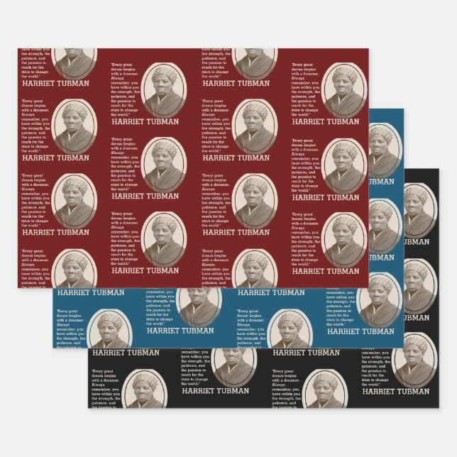 Customizable Inspirational Quote HARRIET TUBMAN Wrapping Paper Sheet (Set)