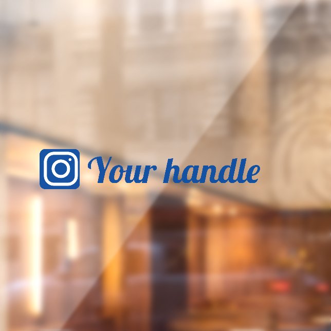 Customizable Instagram Logo handle blue Window Cling (Sheet 2)